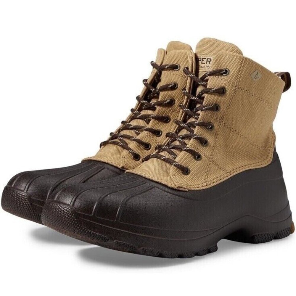 SPERRY STS24763 Beige Lightweight Round Toe Duck Boots Mens Sz 13 NEW